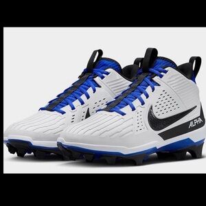 Nike Mens 11 Alpha Menace Strong Football Cleats White/Hyper Royal NWOT